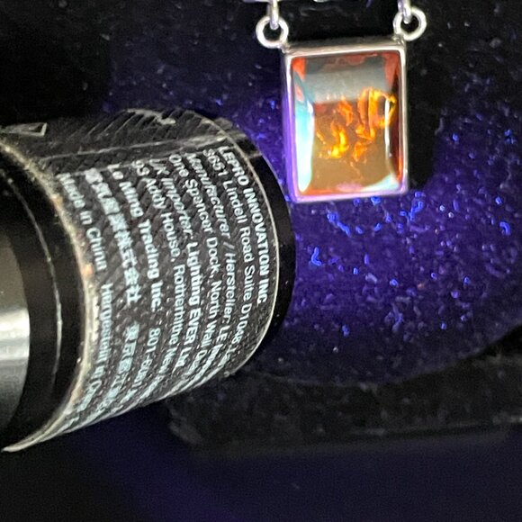 Signed LB Lori Bonn Sterling Silver Baltic Amber Pendant Necklace AZ 925 Italy - Picture 14 of 15